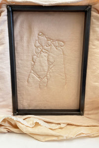 A TEXTILE PICTURE WITH FRAME ON ORDER