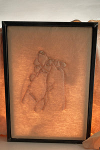A TEXTILE PICTURE WITH FRAME ON ORDER